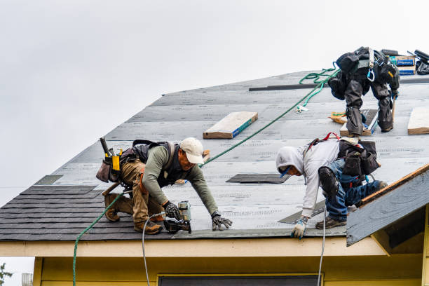 Professional Gutter Installation technician working in Washington, NC